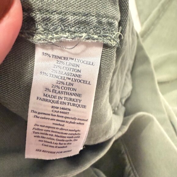 Faherty Arlie Linen Blend Pant in Thyme Size L - Picture 5 of 8